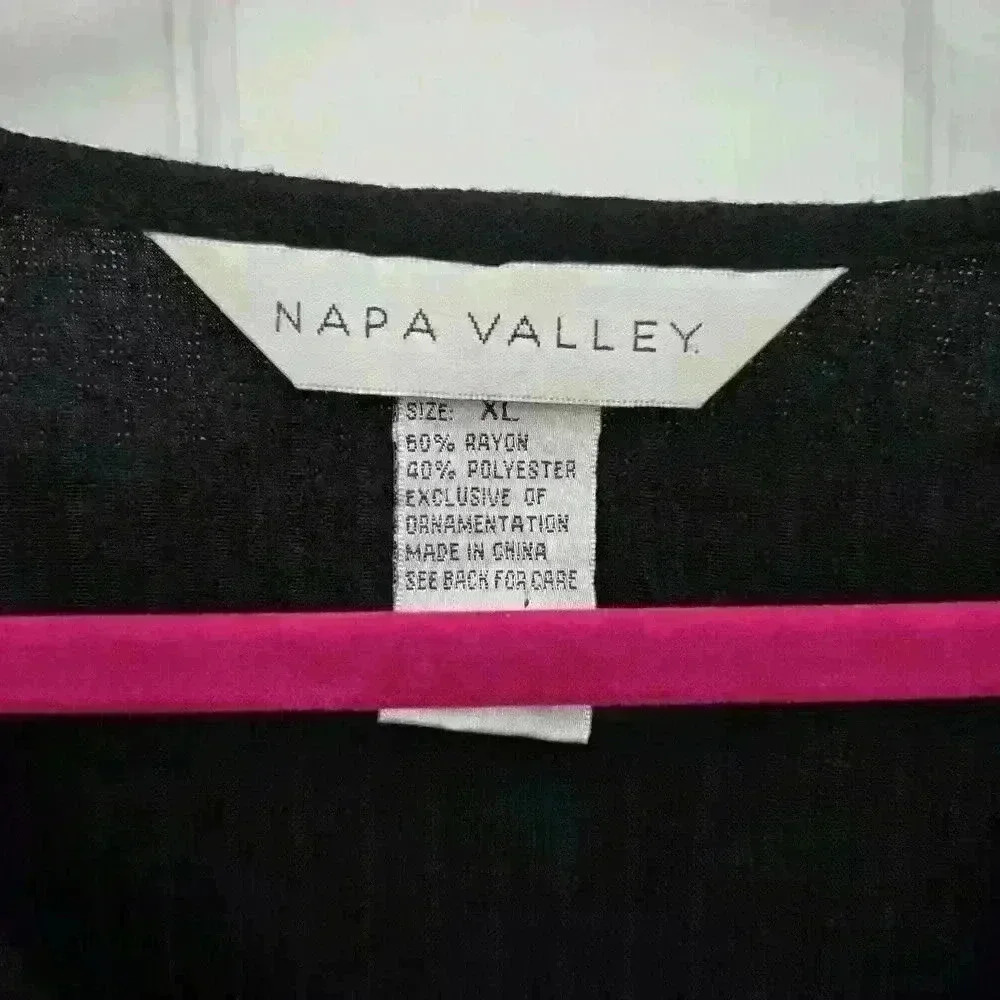 Napa Valley Tunic Black Blouse,XL - Picture 4 of 4